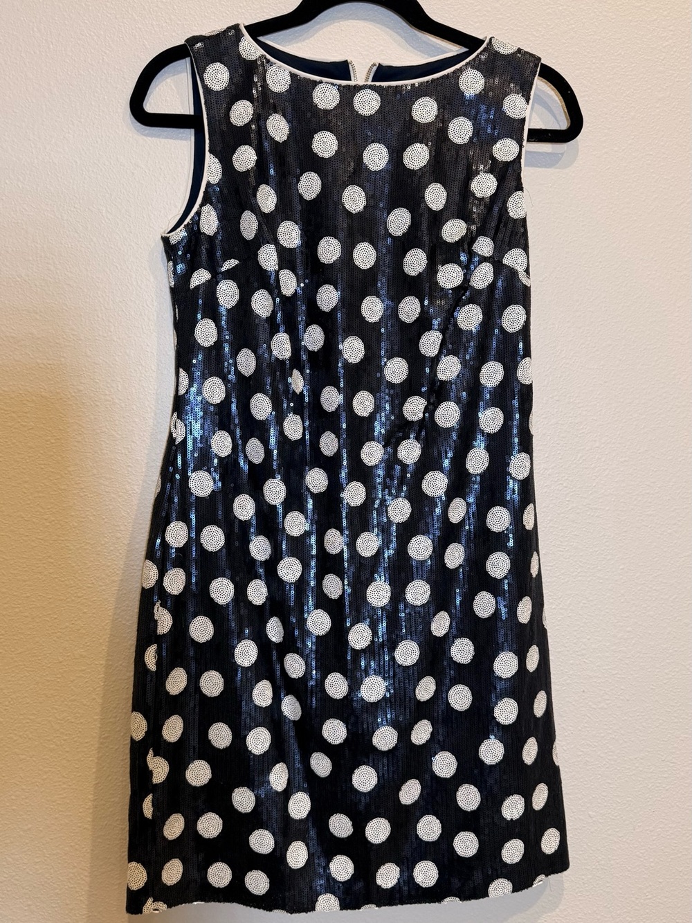 Girls Black Sequin Polka Dot Party Dress